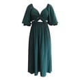thumbnail image 3 of Womens Dresses Ladies Tie Rope Belt Ruffle Trim Sleeves Multi Wear Fashion Elegant Dresses For Women 2023, 3 of 8