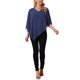 thumbnail image 2 of INSPIRAR CHIC Blusa Flowy para Mujeres con Cuello en V de Chiffon Ligero Camisas Elegantes Asimétricas de Doble Capa Top de Otoño M Azul Oscuro, 2 of 6