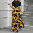 thumbnail image 3 of JGNGSHN Womens Maxi Dresses 2025 Summer Floral Print Short Sleeve Sundress Crew Neck Patchwork Ruffle Hem a Line Wrap Dress, 3 of 3