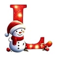 thumbnail image 2 of Christmas Letter Ornament, Red Alphabet Initial L Hanging Decoration with Snowman Christmas Tree Ornament for Family Name Display, 2 of 7