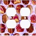 thumbnail image 2 of Metal Light Switch Wall Plate Outlet Cover (Coffee Mocha Candy Bean Toffee Swirl Purple Heart - Double Duplex), 2 of 2