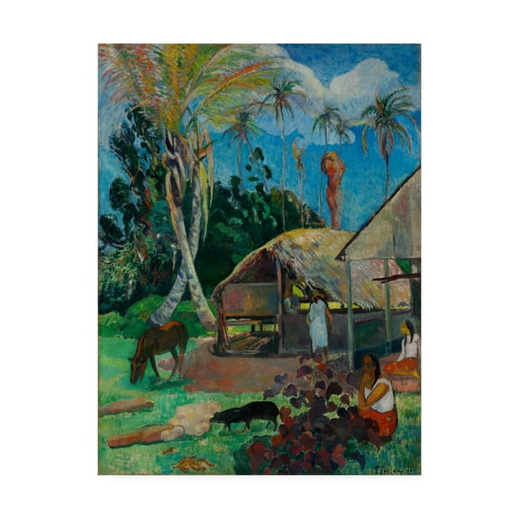 Trademark Fine Art 'The Black Pigs' Canvas Art by Gauguin