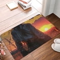 thumbnail image 4 of Rateoe Sunset Western Cowgirl Pattern Flannel Door Mat Indoor Outdoor Entrance, Waterproof All-Weather Doormat,Fade Resistant, Low Profile Entryway Mat 16x24in, 4 of 7