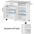 thumbnail image 5 of Renwick 42in Rolling Kitchen Island Cart with Stainless Steel Top and Storage, White, 5 of 11