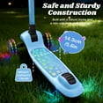 thumbnail image 4 of Light Up 3 Wheel Kick Scooter for Kids Toddlers Girls with LED Sync Lights Flashing Stem & Wide Polka Dot Deck Adjustable Height Music Function Safe Sturdy Folding (Light Blue), 4 of 8