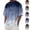 Blue, variant on HAJWOH Men's Summer T Shirts Gradient Color Short Sleeve Crew Neck Soft Tee Shirts Beach Tops Casual Tees