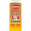 Sunbeam King Thin Bread, 20 oz, White White Bread, Bag