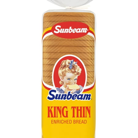 Sunbeam King Thin Bread, 20 oz, White White Bread, Bag