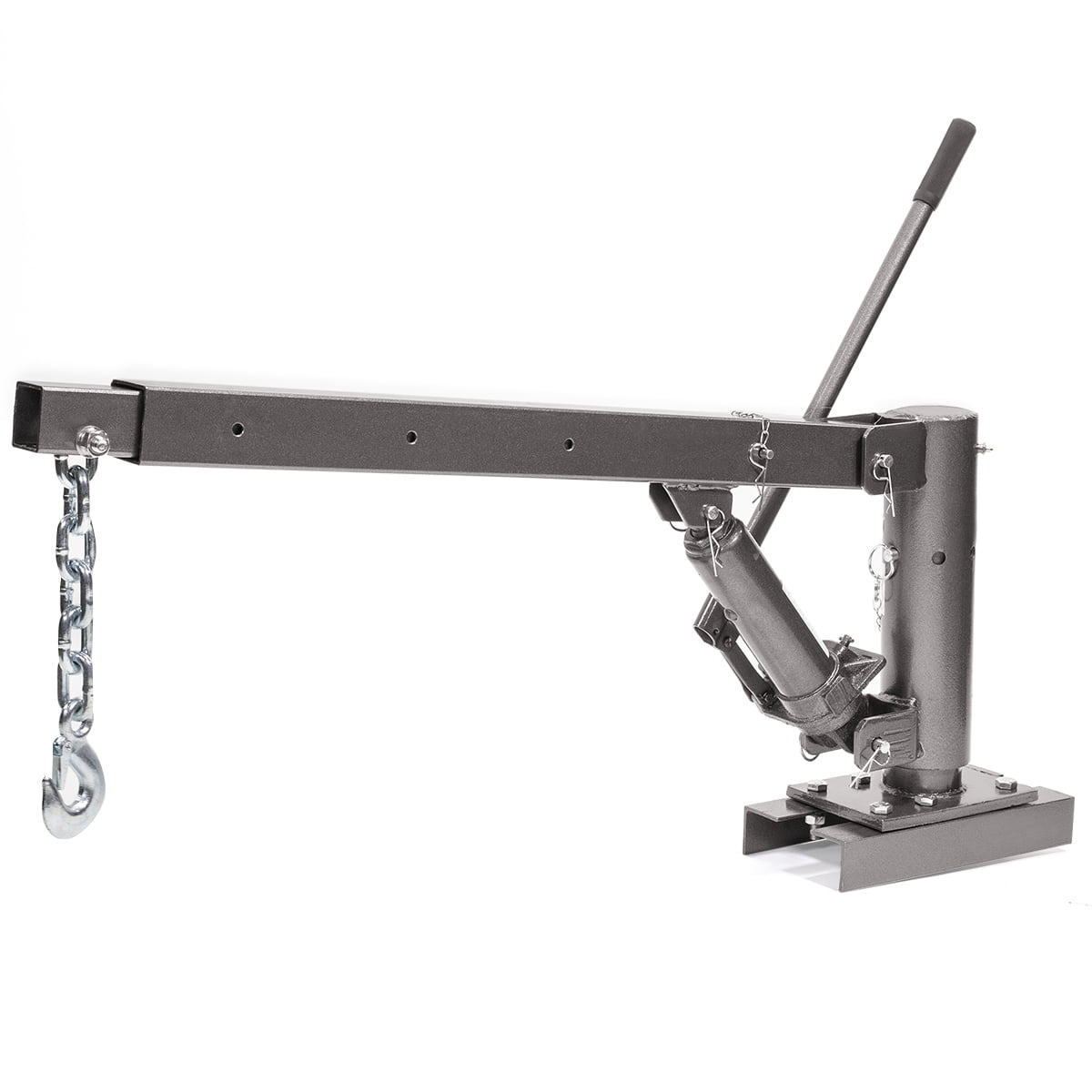 Stark USA Receiver Hitch Mounted Hydraulic Pickup Truck Crane, 1100LB Capacity, Low Profile, 360° Swivel, Four Boom Capacities of 500LB, 600LB, 700LB & 1100LB