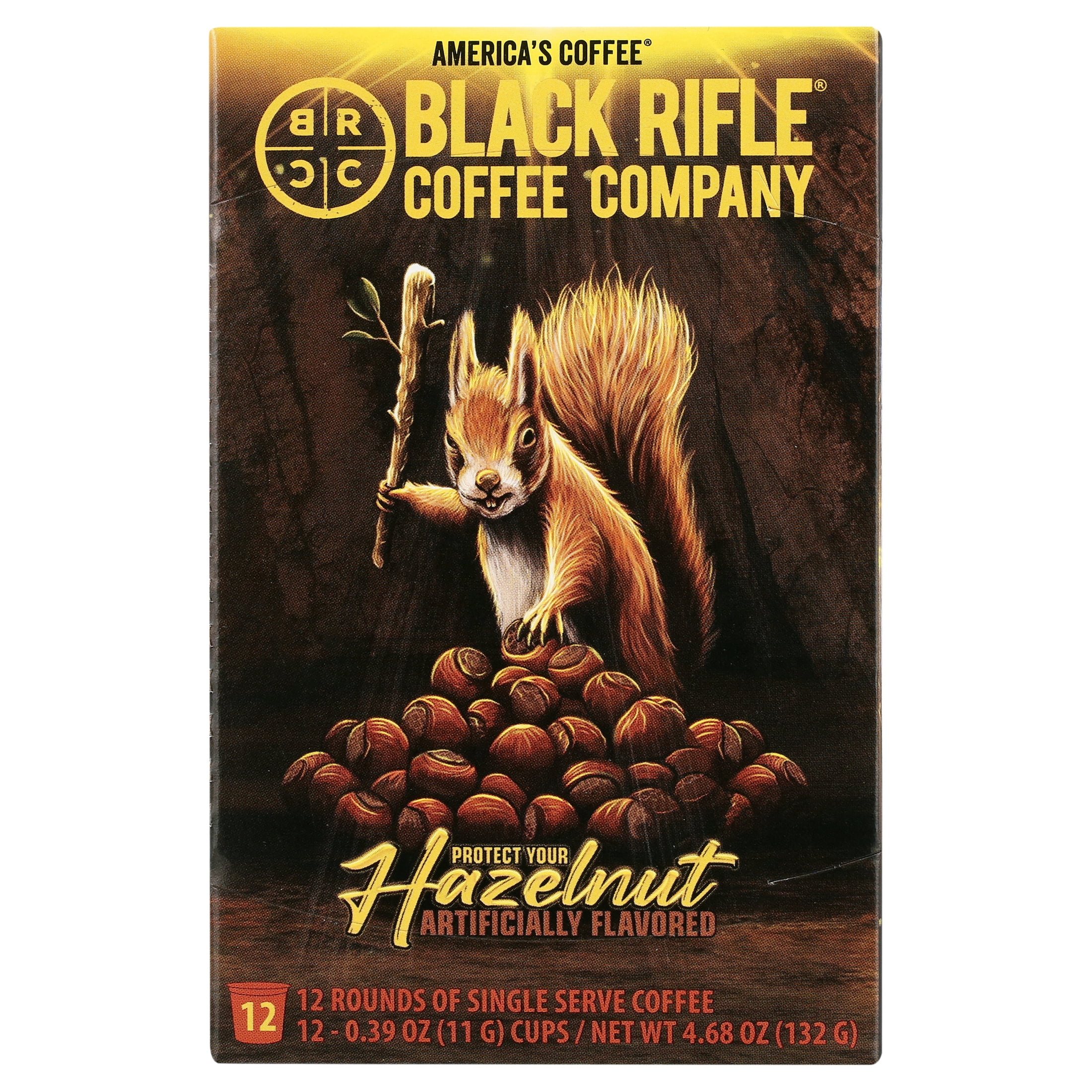 (6 pack) Black Rifle Coffee Company Hazelnut K-Cups Pods, Medium Roast, 12 Ct