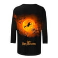 thumbnail image 5 of FDGIU Halloween Shirts for Women Women's Fashion Tees Casual Crewneck 3/4 Sleeve Loose T Shirt Ladies Blouses Shirts Spooky Season Graphic, 5 of 5
