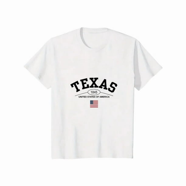 Camiseta de manga corta para hombre con estampado de Texas, color azul marino, cómoda camiseta de algodón para verano, estilo informal, holgado, color azul marino -1
