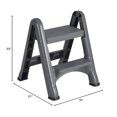 thumbnail image 2 of Rubbermaid Two-Step Folding Foot Stool 14-Inch High Gray 300-Pound Capacity Small Step Stool for Adults/Kids for Use in Library/Kitchen/Bathroom/Garage/Closet, 2 of 11