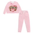 thumbnail image 4 of SCRAWLGOD Happy Owl Pjs for Women Pajama Long Sleeve 2 Piece Sets for Women Lounge Size S Crewneck Ladies Pajamas Fall Elastic Loungewear Sets Woman, 4 of 7