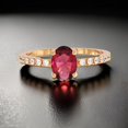 thumbnail image 3 of Sterling silver oval cut garnet & cubic zirconia ring, 3 of 5