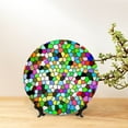 thumbnail image 6 of Gaeub Colorful Tie Dye Stained Glass Print Ceramic Plate,Dinner Plates,Bone China Decorative Plates with Display Stand,Art Ceramic Ornaments for Wall Hanging Decoration-8in, 6 of 6