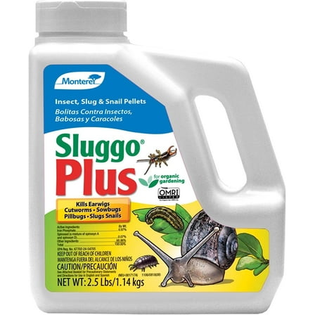 Monterey Sluggo Plus Outdoor Slug & Snail Killer Bait, 2.5 lbs