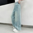 thumbnail image 6 of RUTAYY Toddler Kids Girls Jeans Distressed Elastic Waist Baggy Denim Wide Leg Trousers Stylish Pants, 6 of 9