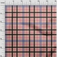 thumbnail image 2 of oneOone Cotton Silk Peach Fabric Madras Check Sewing Fabric By The Yard Printed Diy Clothing Sewing Supplies 42 Inch Wide, 2 of 4