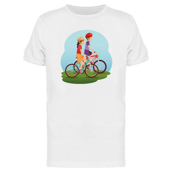 People Riding Bicycle T-Shirt Men -Image by Shutterstock, Male Large