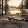 thumbnail image 2 of Lightweight Black Metal Folding Camping Cot Bed with Dual Height Modes 600D Oxford Fabric, 2 of 12