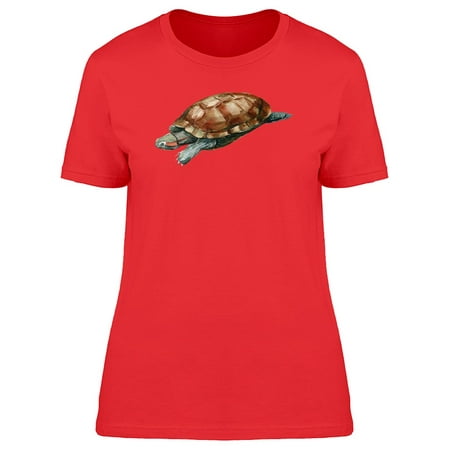 Red-Eared Slider Watercolor Tee Women's -Image by