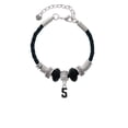 thumbnail image 2 of Delight Jewelry Silvertone Black Number - 5 Best Friend Celtic Knot Leather Bead Bracelet, 7"+2" Extender, 2 of 4