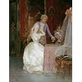 thumbnail image 2 of Simonetti, Ettore 26x32 Gold Ornate Wood Framed with Double Matting Museum Art Print Titled - In The Boudoir, 2 of 4