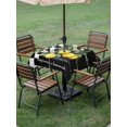 thumbnail image 4 of Outdoor Tablecloth with Umbrella Hole for Patio/Picnic/Party/Camping, Summer Lemons Waterproof Table Cloth Square Cover Washable, Vintage Botanical Fruit Branch Black Plaid (54"x 54"), 4 of 9
