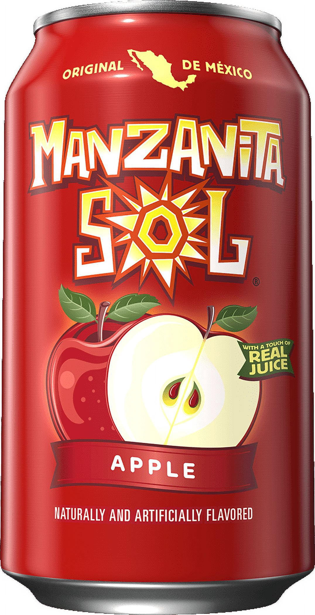 Manzanita Sol Apple Soda Pop, 12 fl oz, 4 Pack Cans