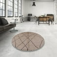 thumbnail image 4 of Ahgly Company Machine Washable Indoor Square Industrial Modern Dark Almond Brown Area Rugs, 5' Square, 4 of 7