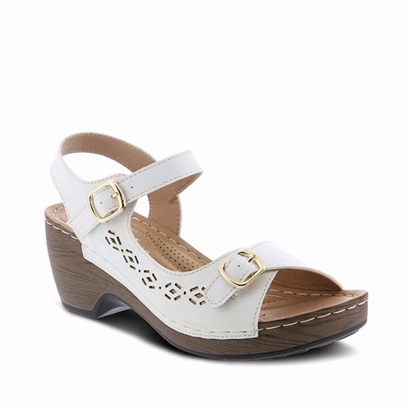 PATRIZIA SHANTAY Wedge Sandals with ankle strap buckle closures - Womens Casuals Sandals for Outdoor