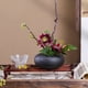 thumbnail image 5 of Toystoory Kit de arreglos florales, jardinera de cerámica de guijarros, jarrón de flores, soporte moderno para agujas, maceta, decoración para Jardín y Patio negro plano, 5 of 6