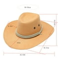 thumbnail image 3 of yunLCZ Western Cowboy Hat for Men Women Women's Straw Cowboy Hat Cowgirl Woven Sun Hat Western Cowboy Hat polyester Yellow One Size, 3 of 3