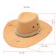 thumbnail image 3 of ¡Rebaja! Sombrero vaquero Fdelink para adulto, informal, liso, de verano, estilo western, de ala ancha, para viaje (amarillo), 3 of 3