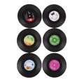 thumbnail image 2 of Posavasos de CD Vintage de Dibujos Animados BLESIY 2x6 Uds Soporte para Bebidas Mantel Individual de Vinilo, 2 of 8
