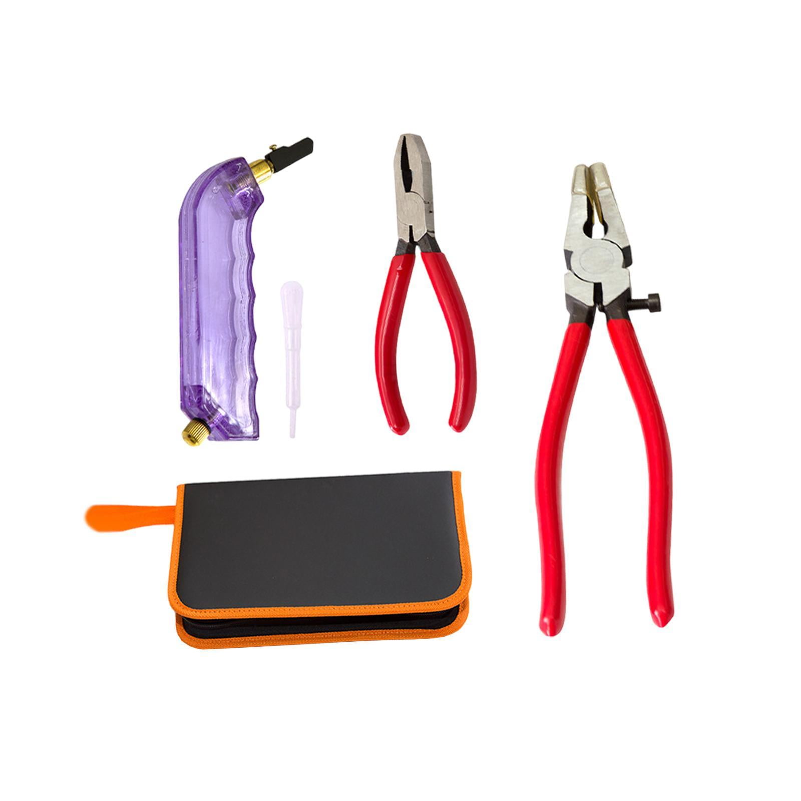 Tachiuwa Glass Cutter Tool Glass Breaking Pliers Nippers with Storage Bag Professional Glass Pliers Mosaic Tile Pliers for Fused Glass