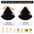 thumbnail image 4 of 12 Pieces Triangle Powder Puffs Face Cosmetic Powder Puff Washable Reusable Soft Plush Powder Sponge Makeup Foundation Sponge for Face Body Loose Powder Wet Dry Makeup Tool (12Pcs Black), 4 of 5
