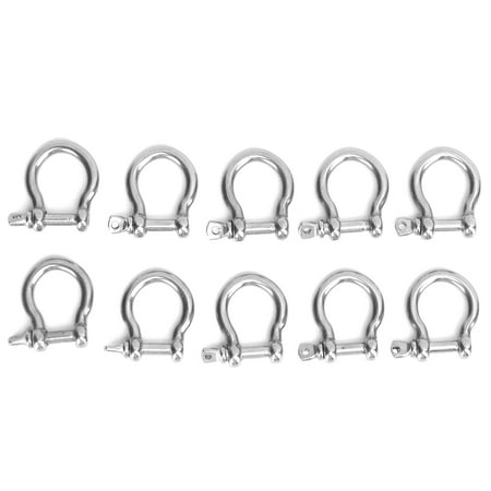 

ACOUTO D‑Ring Anchor Bow Shackle 10pcs Bow Shackle Stainless Steel High Hardness D-Ring Anchor For Camping Hiking Outdoor Sports