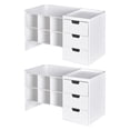 thumbnail image 1 of Set de 2 Organizadores de Escritorio Minimalistas LITEM | PVC Resistente con 6 Compartimentos y 3 Cajones | Color Blanco | Diseño Moderno y Funcional Blanco, 1 of 5