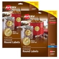 thumbnail image 1 of Lámina estampada Label Avery, redonda, fácil de pelar, 5 cm de diámetro, color dorado 96/PK, 1 of 1