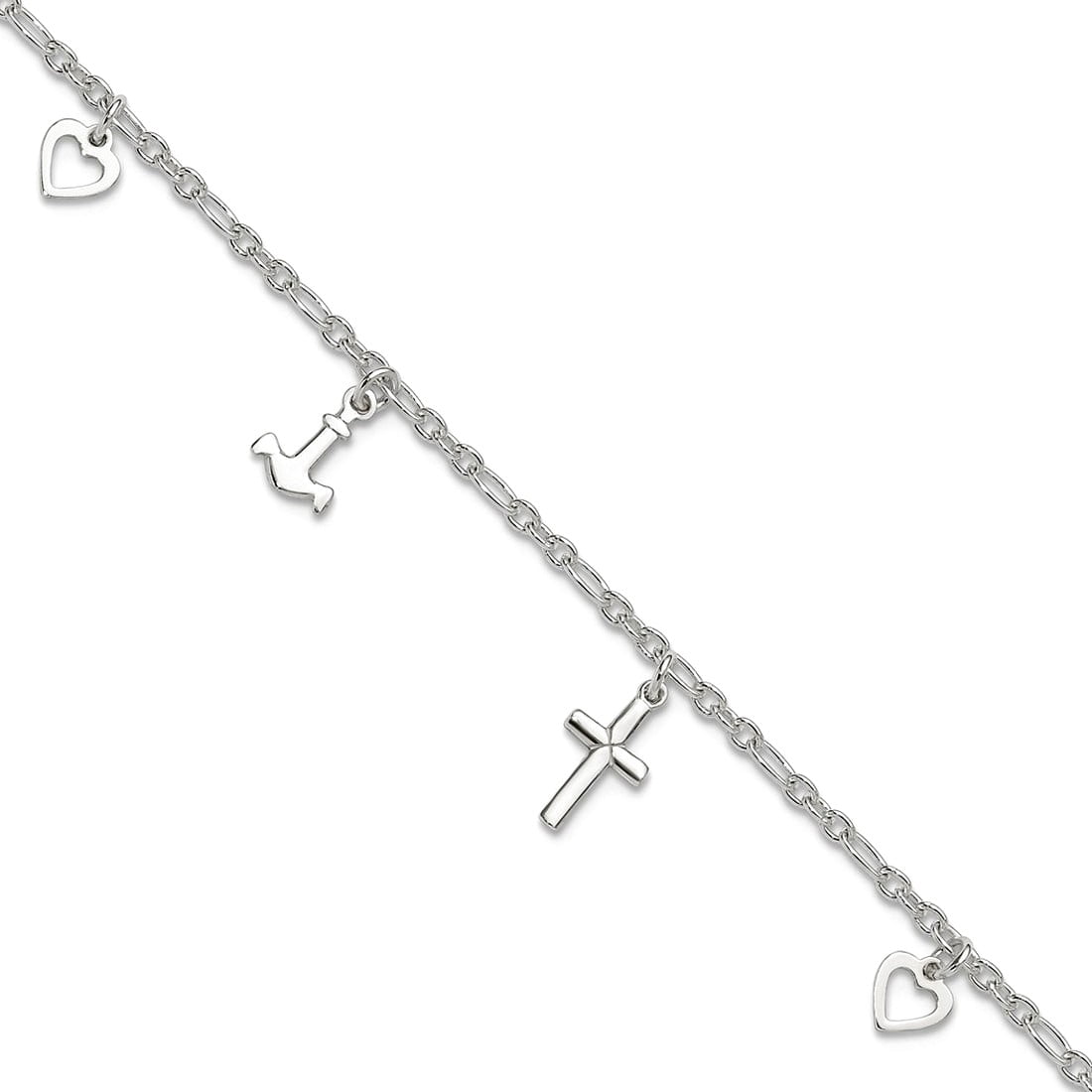 925 Sterling Silver Polished Fancy Lobster Closure Anklet 10 Inch Lobster Claw 2mm Wide Anklet for Women