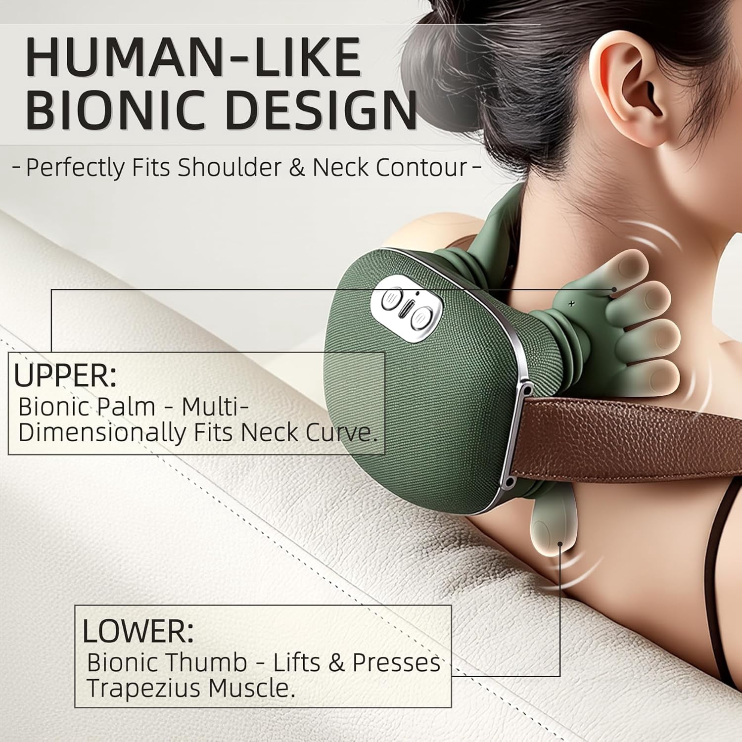 Neck Massager with Heat -  Pain Relief Deep Tissue, Simulated Human Hand Design 4D Kneading for Neck, Back, Shoulder