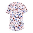 thumbnail image 3 of Iaqnaocc 4th of July Scrubs for Women American Flag Stars Festival Nurse Uniforms Retro V Neck Side Slits Scrub Tops July 4th Celebration Short Sleeve Medical Freedom Workwear with Pockets Navy M, 3 of 4