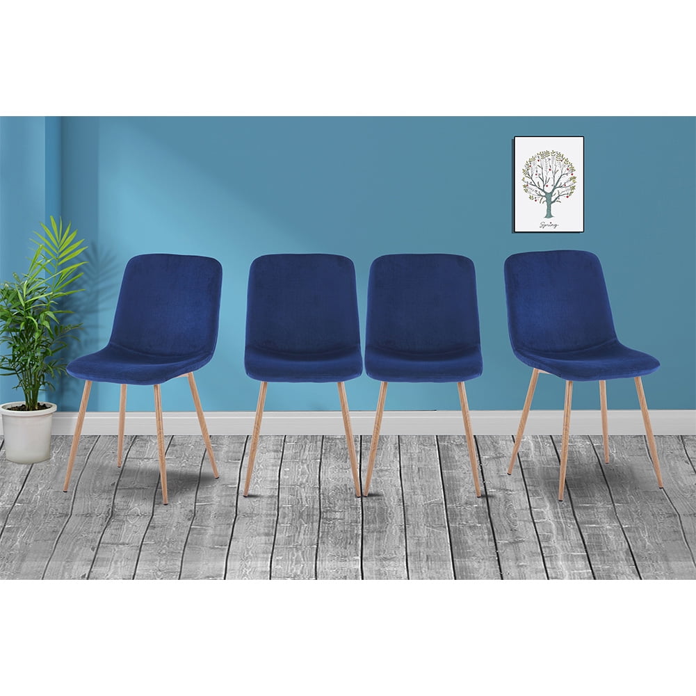 Kepooman Set of 4 Modern Dining Chairs, Blue Kepooman Set of 4 Modern Dining Chairs, Blue
