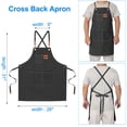 thumbnail image 2 of Unique Bargains Adjustable Chef Apron Cross Back Aprons for Kitchen Cooking Art Painting, Black, 2 of 6