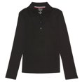 thumbnail image 2 of French Toast School Uniform Girls Long Sleeve Interlock Polo Shirt (Sizes 4-20), 33636 Black / 4, 2 of 2