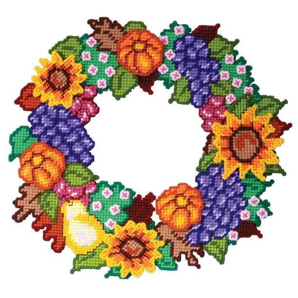 Herrschners® Harvest Wreath Wall Hanging Plastic Canvas Kit Walmart