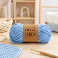 thumbnail image 4 of Chunky Cotton Yarn for Crochet with Soft Braided T-Shirt Design, 1 Ball, Light Blue, for Hand Knitting and Crafting Projects, 4 of 4