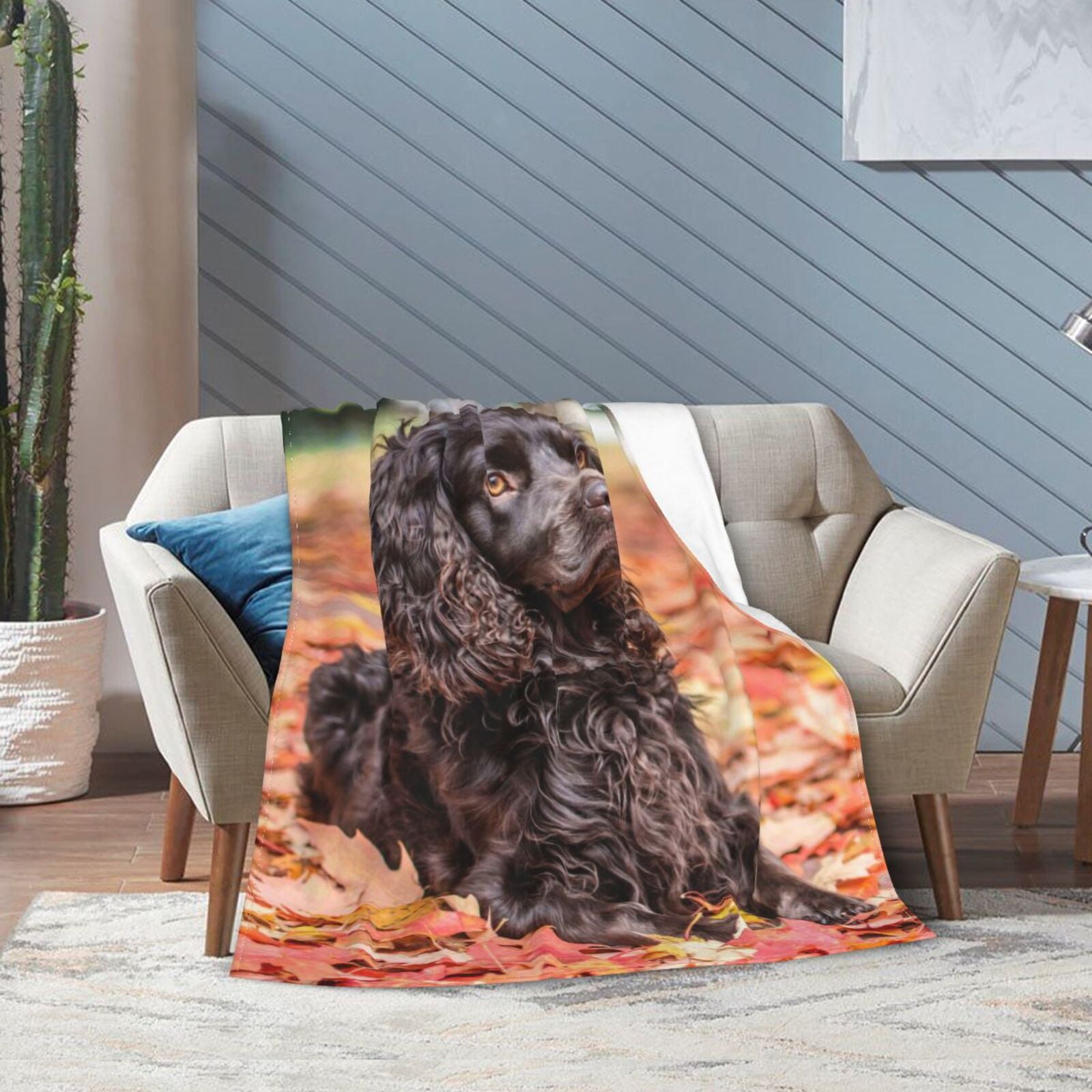 Wijzvio Boykin Spaniel Dog Throw Blanket Soft Fuzzy Fleece Blanket For Couch Bed Living Room Decoration 50"X40"